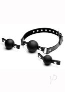 Strict Interchangeable Silicone Ball Gag Set - Black