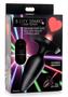 Booty Sparks Laser Heart Rechargeable Silicone Anal Plug With Remote Control - Large - Black With Red Lights
