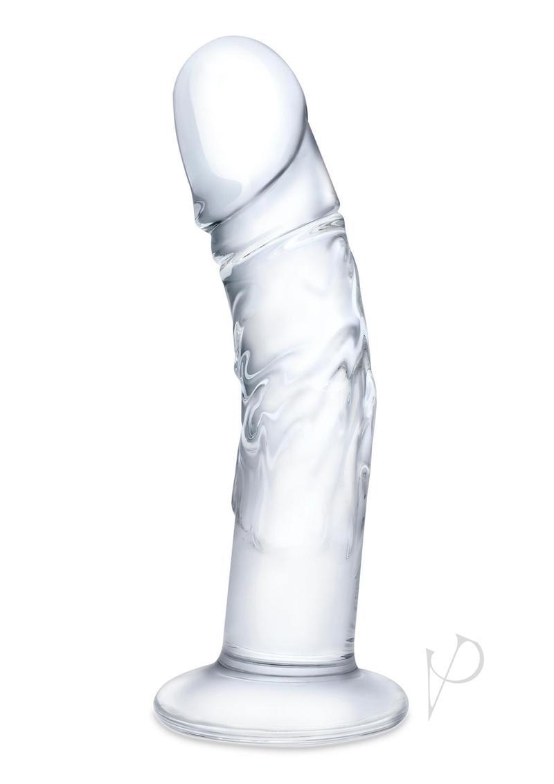 Glas Curved Realistic Glass Dildo With Veins 7in - Clear